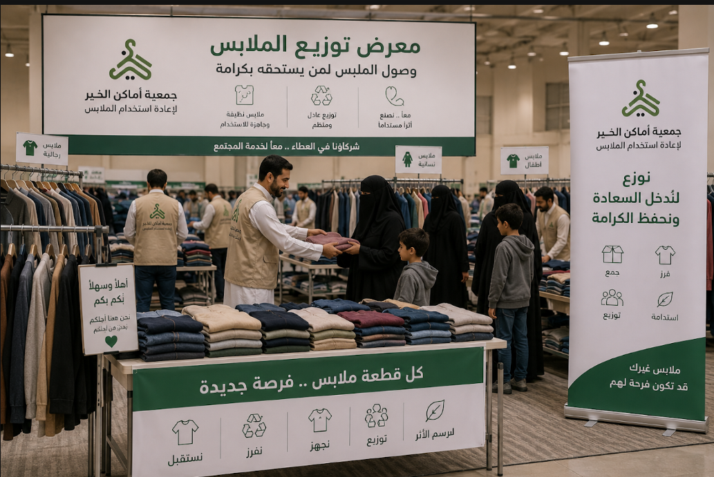 توزيع الملابس على المستفيدين